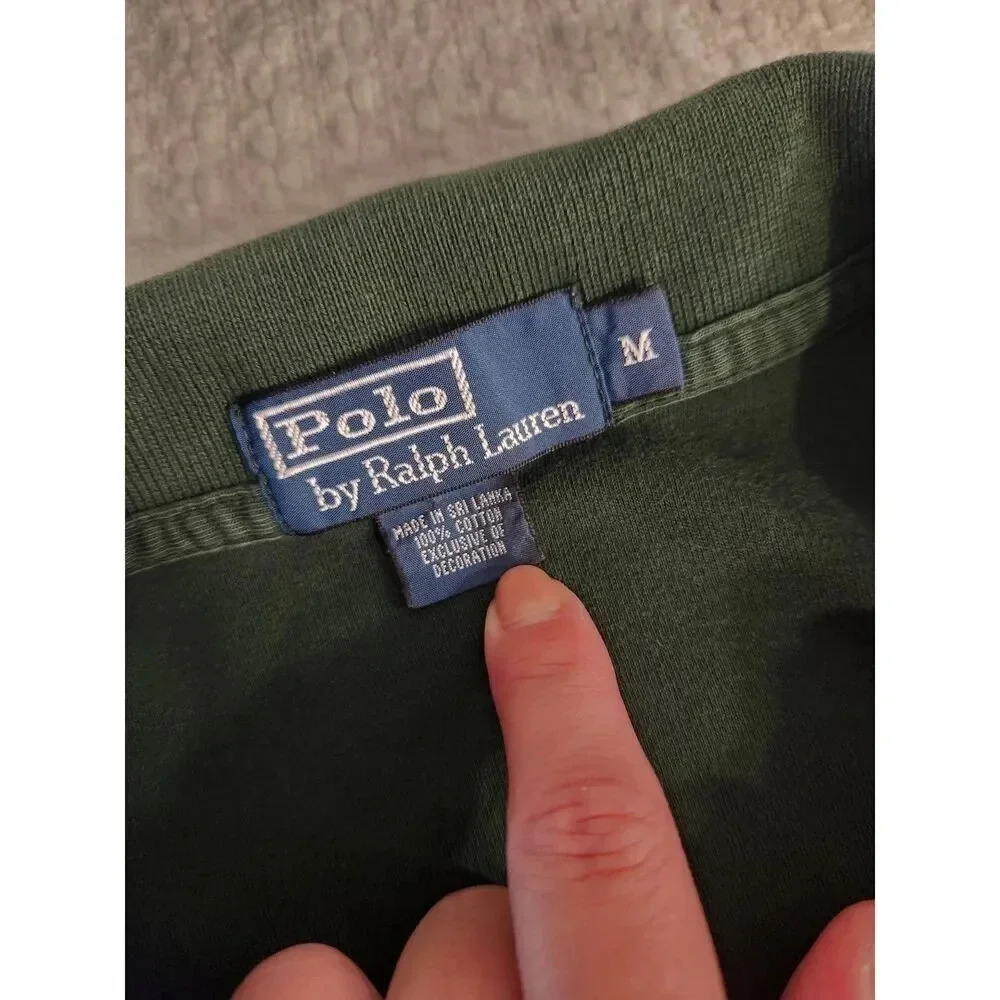Polo Ralph Lauren Men's Pony Logo Polo Green Purple Sz. M - Picture 4 of 7